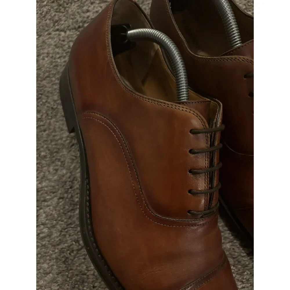 Magnanni Men's Lucas Cap-Toe Leather Oxfords -‎ 21019 - Cognac Brown 11M